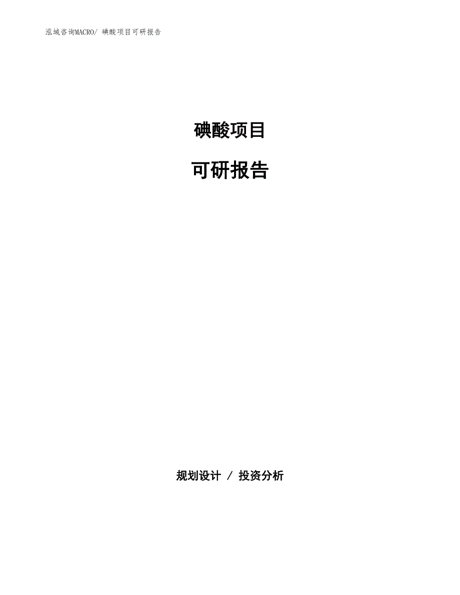 碘酸项目可研报告_第1页