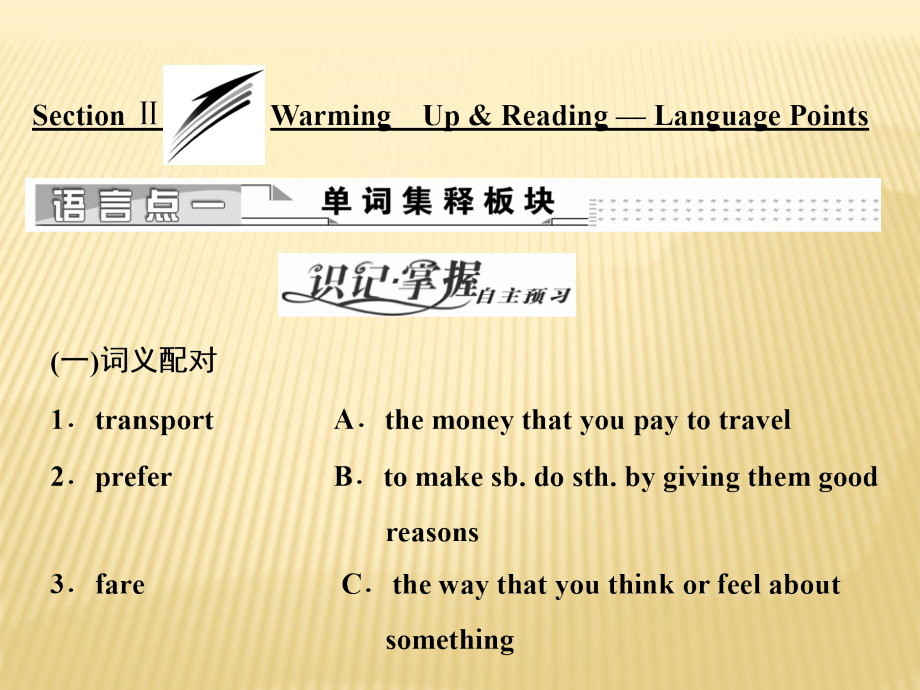 2018-2019版英语新学案同步人教必修一全国通用版课件：Unit+3+Section+Ⅱ　Warming+Up +Reading+—+Languag_第1页