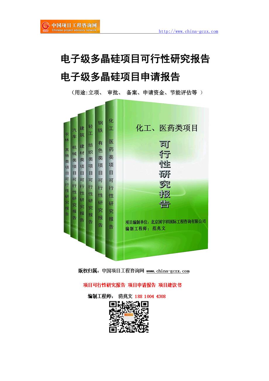 电子级多晶硅项目可行性研究报告-申请报告_第1页