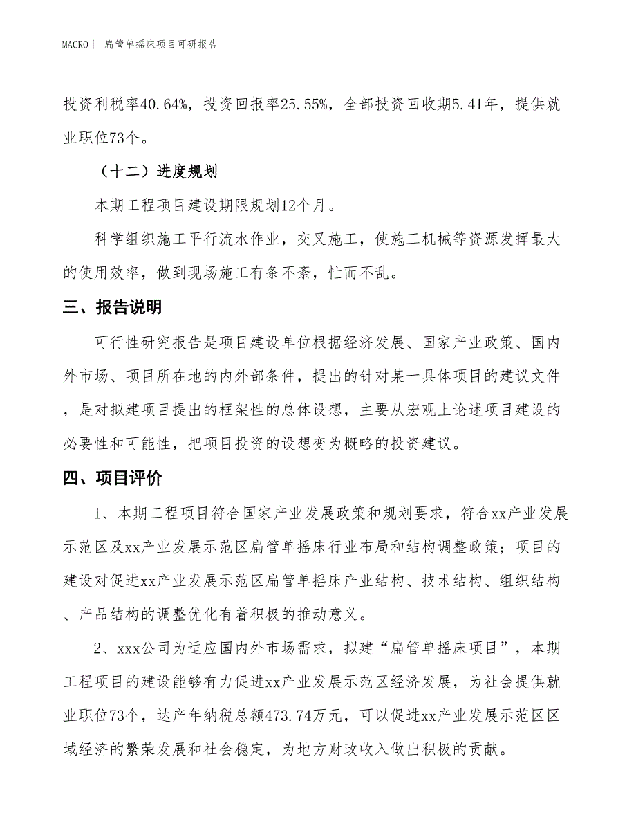 扁管单摇床项目可研报告_第4页