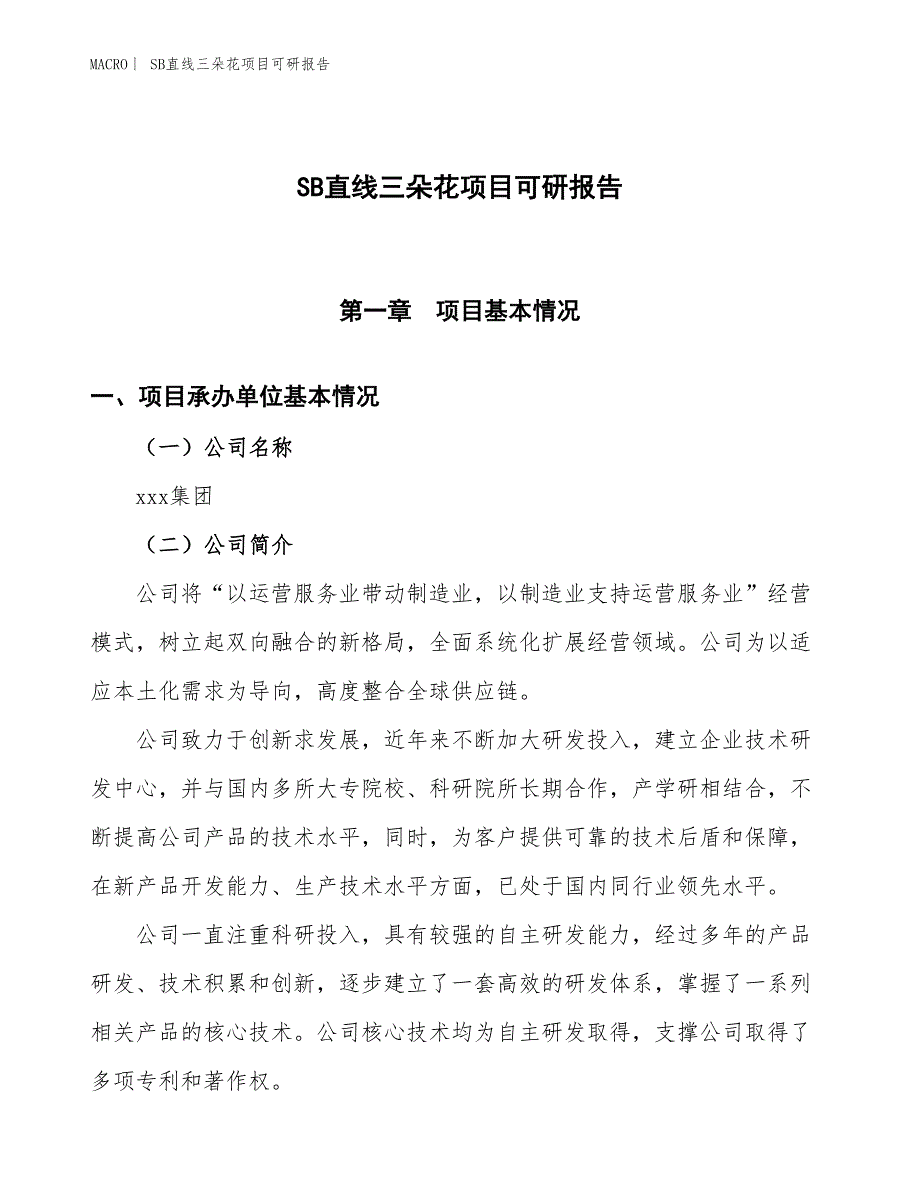 SB直线三朵花项目可研报告_第1页