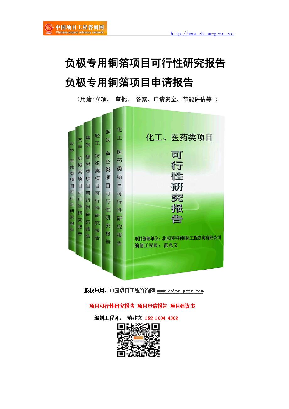 负极专用铜箔项目可行性研究报告-申请报告_第1页