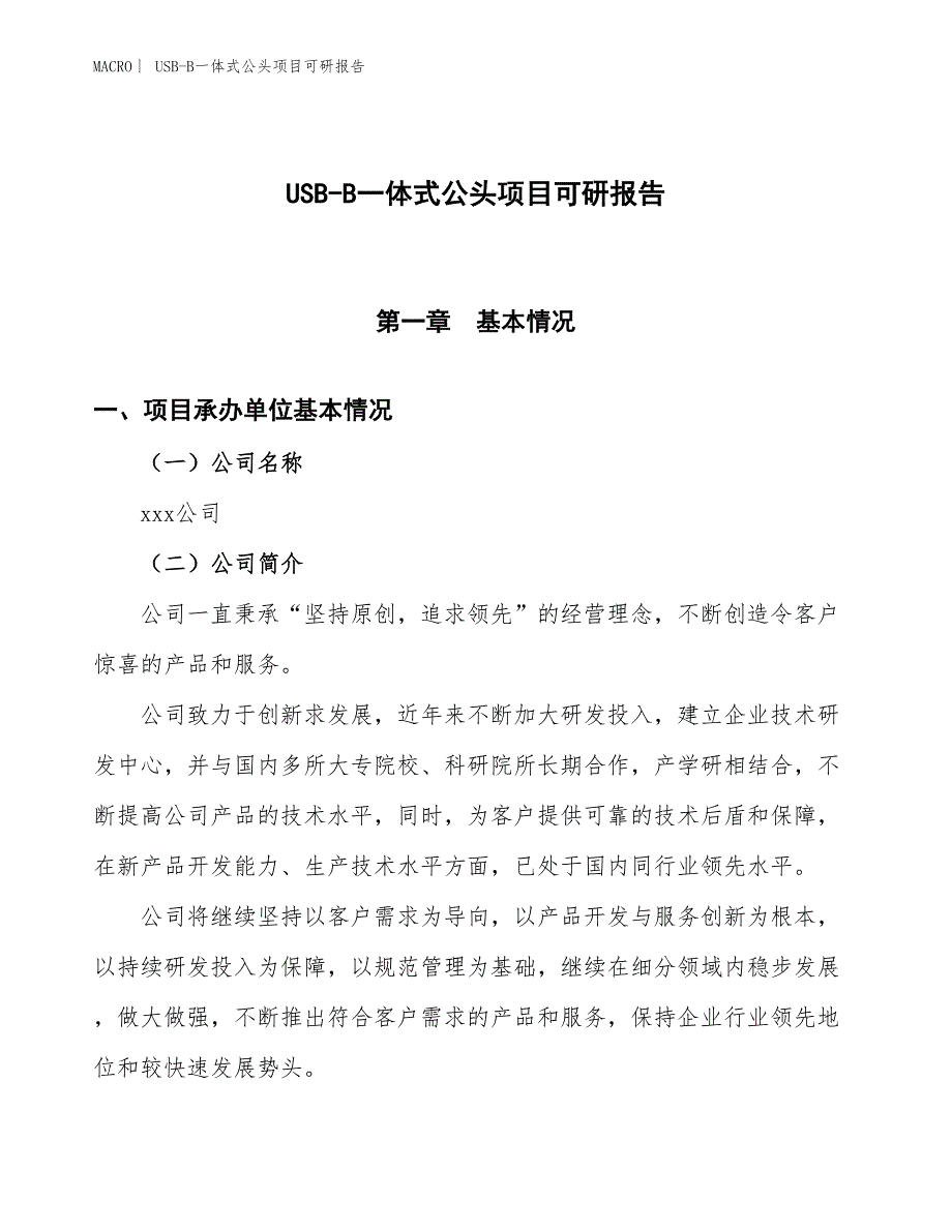 USB-B一体式公头项目可研报告_第1页