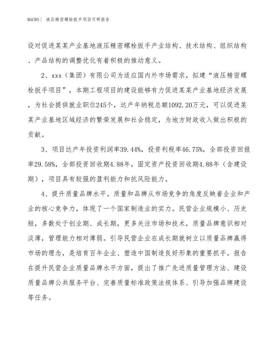 液压精密螺栓扳手项目可研报告_第5页