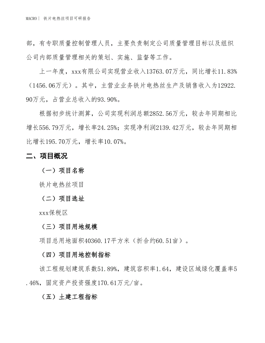 铁片电热丝项目可研报告_第2页