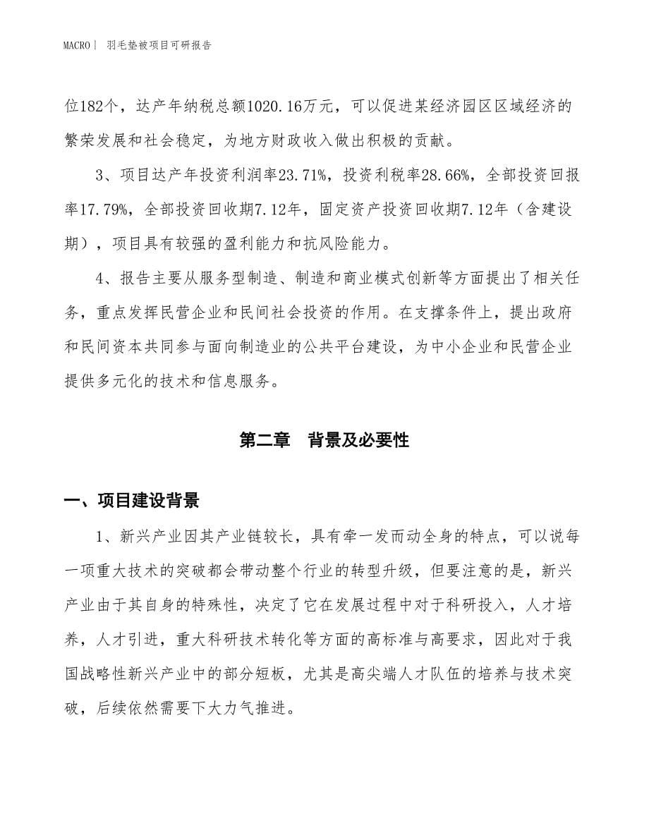 羽毛垫被项目可研报告_第5页