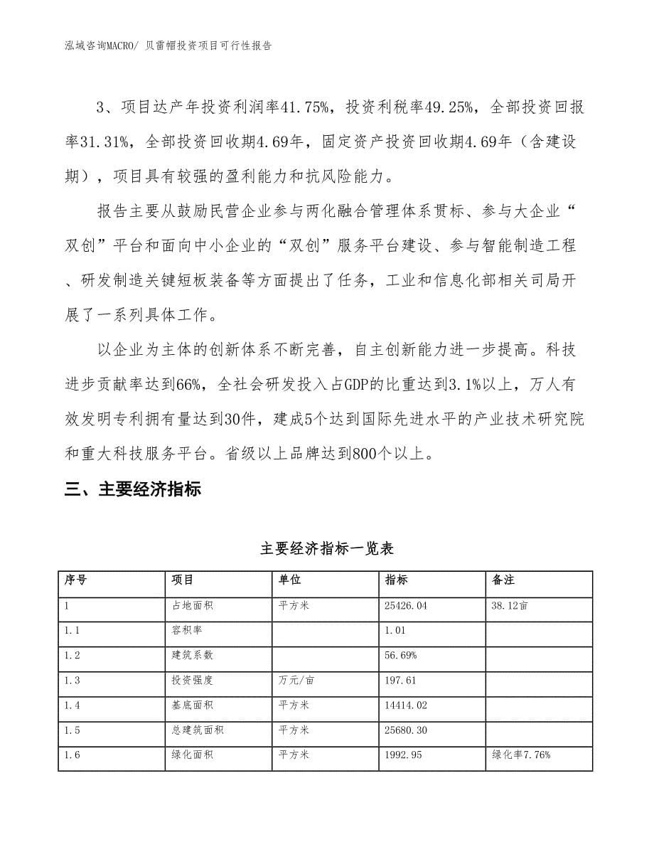 贝雷帽投资项目可行性报告(总投资9693.46万元)_第5页