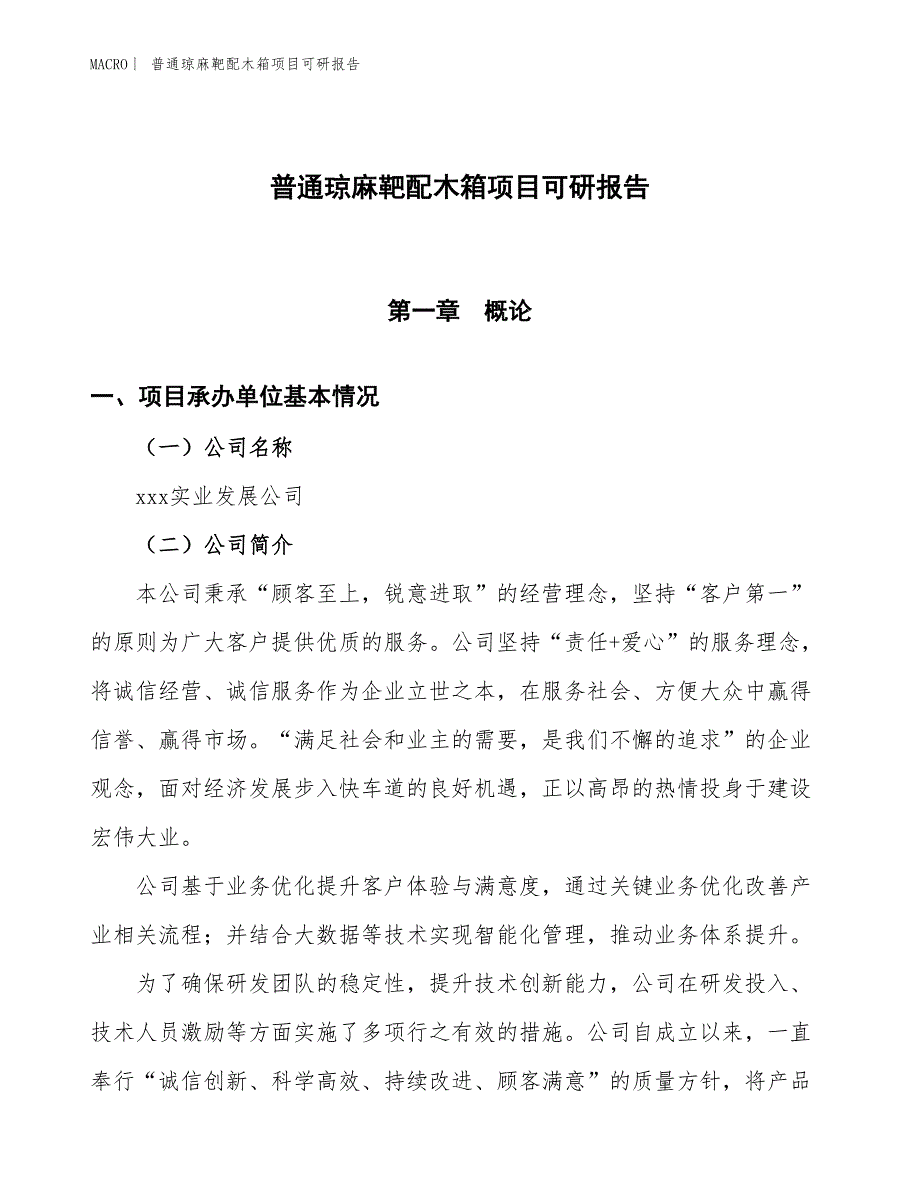 普通琼麻靶配木箱项目可研报告_第1页