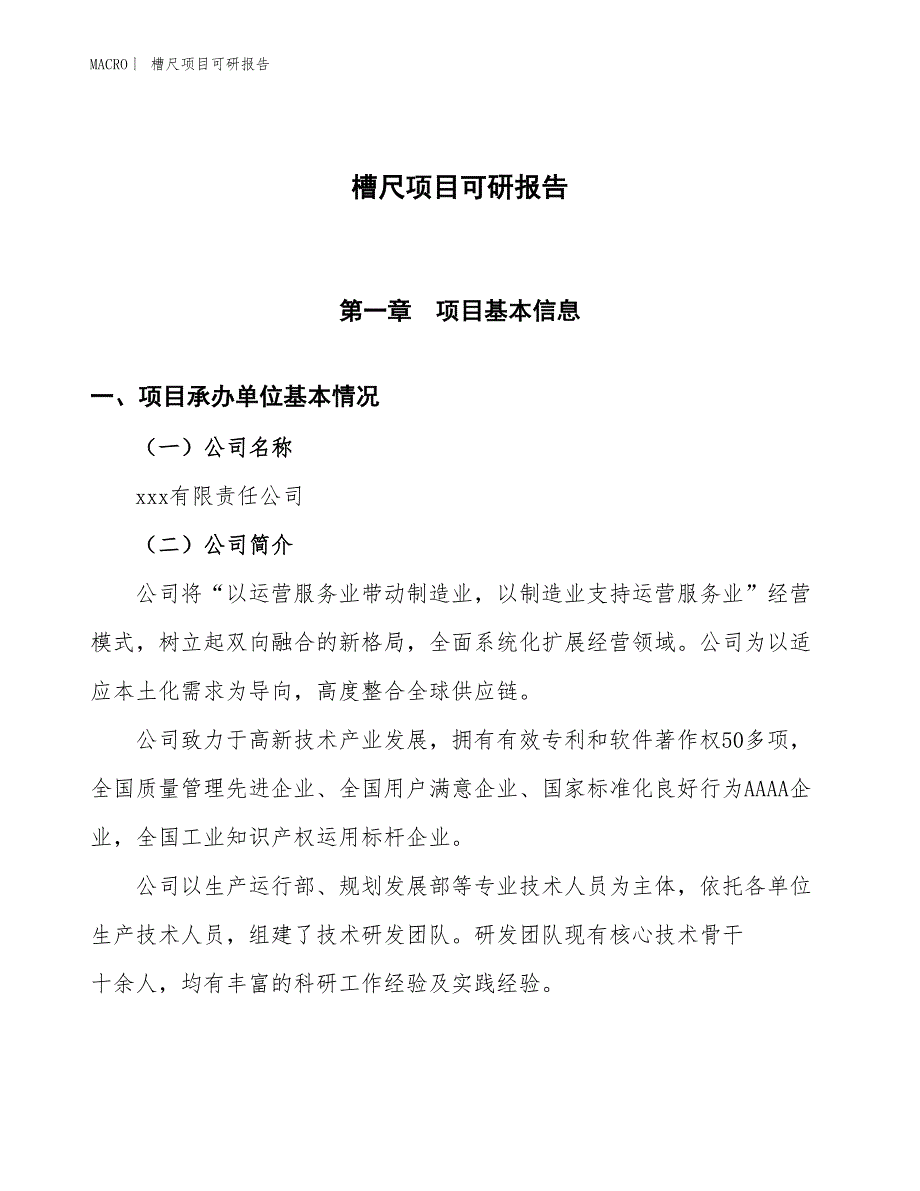 槽尺项目可研报告_第1页