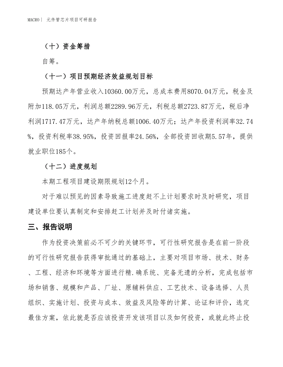 元件管芯片项目可研报告_第4页