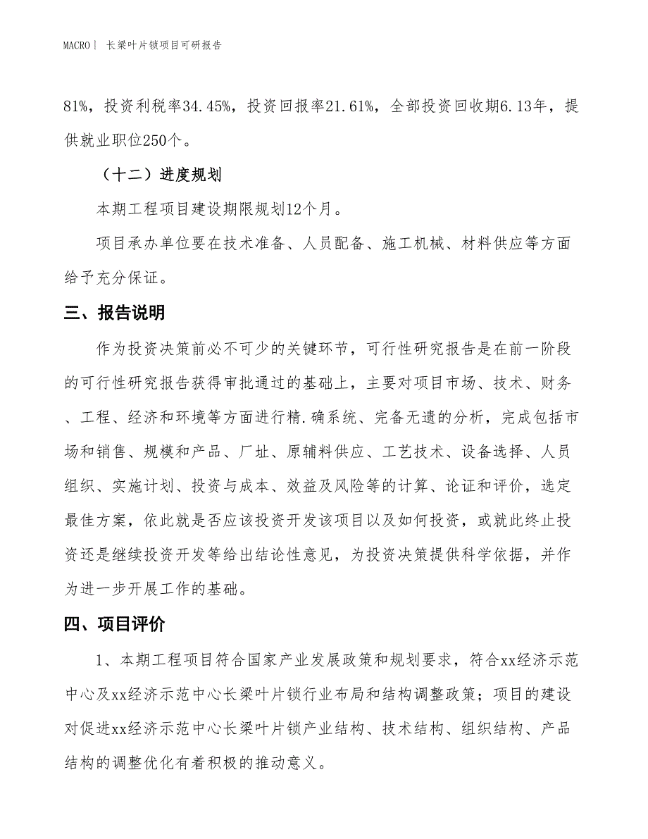 长梁叶片锁项目可研报告_第4页