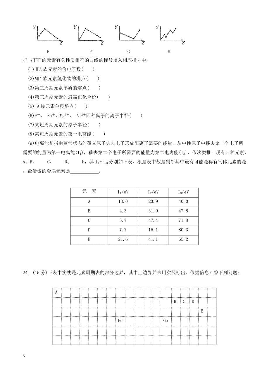 福建省晋江市2018-2019学年高二下学期期中考试化学试题（附答案）_第5页