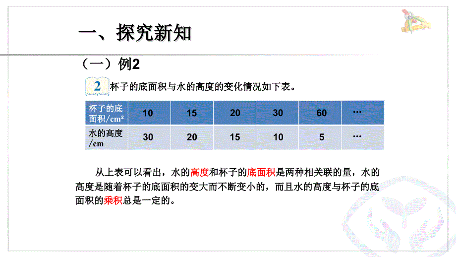 小学六年级数学《反比例关系（例2）》优质课课件_第4页