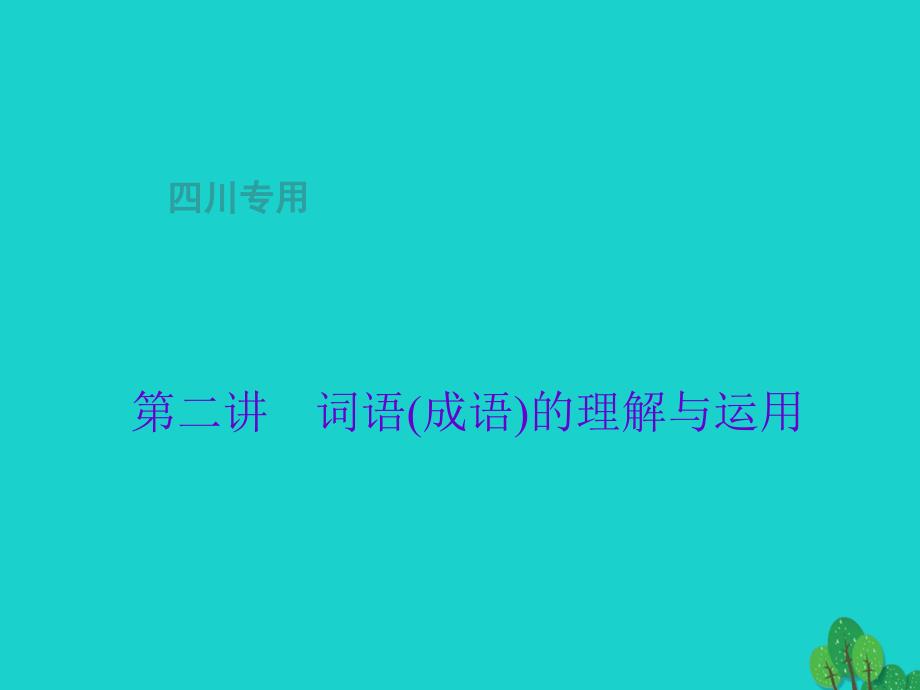 中考语文总复习 第1部分 语言积累与运用 第二讲 词语(成语)的理解与运用课件1_第1页