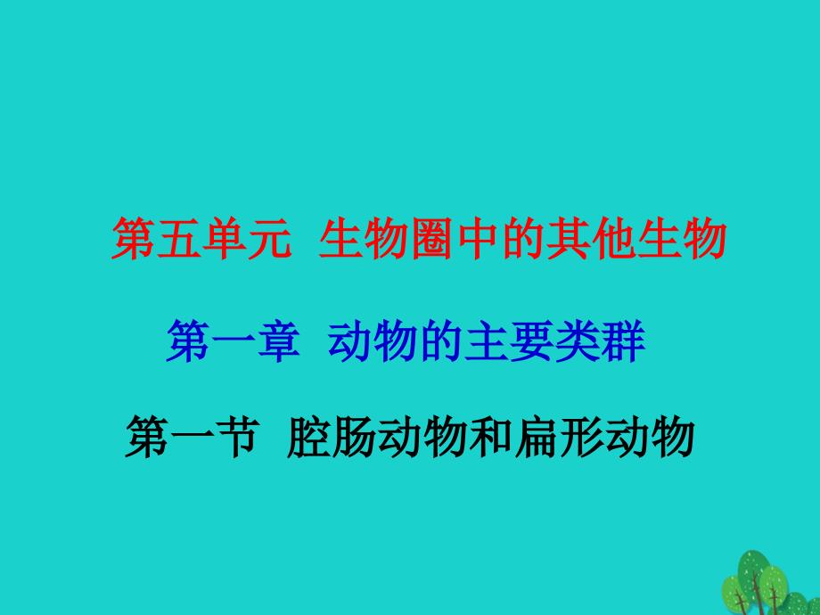 八年级生物上册 第五单元 第一章 第一节 腔肠动物和扁形动物课件 （新版）新人教版1_第1页