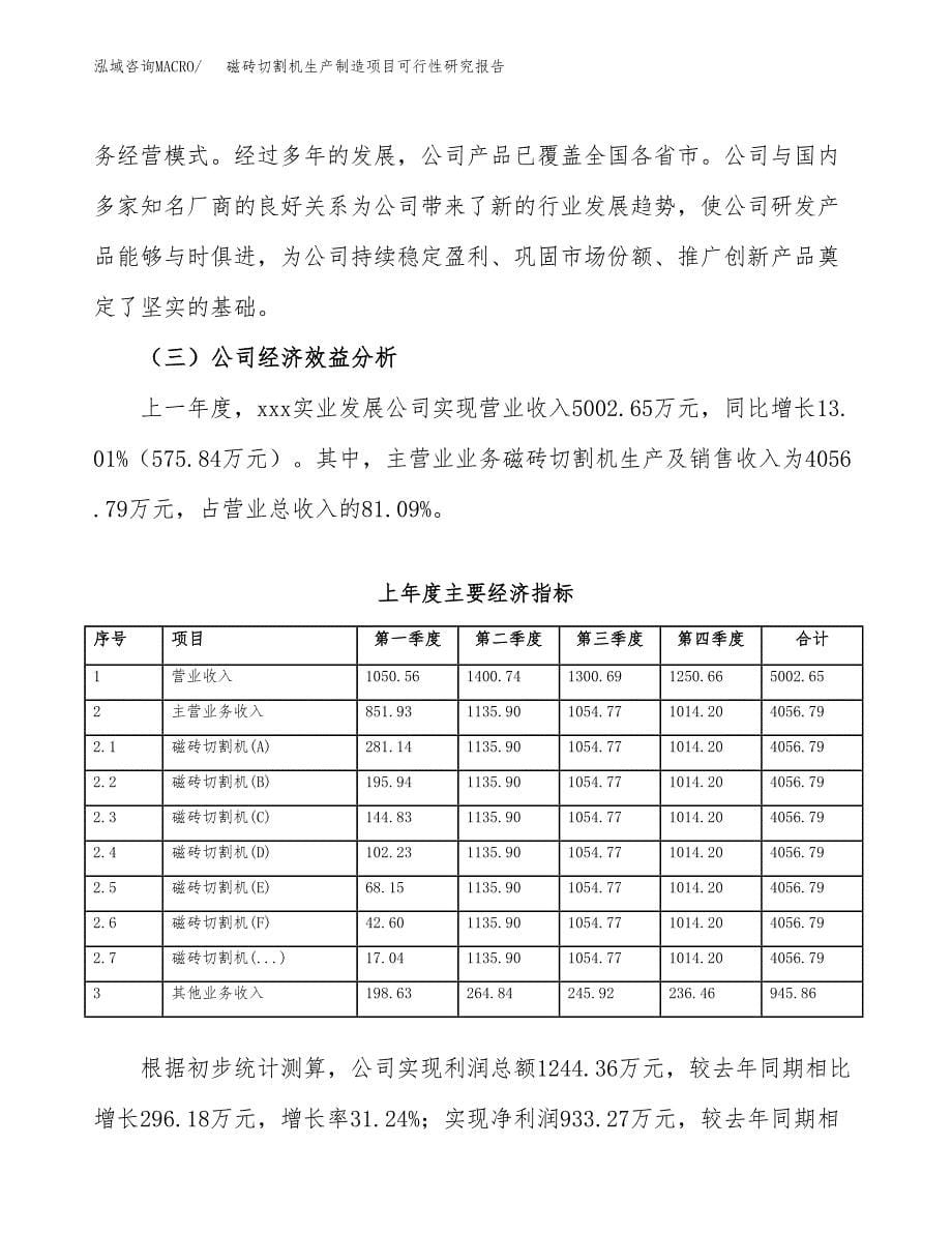 磁砖切割机生产制造项目可行性研究报告_第5页