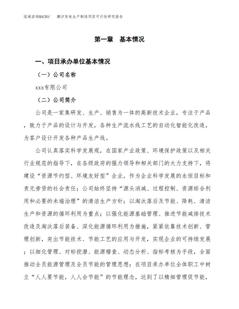 潮汐发电生产制造项目可行性研究报告 (1)_第4页