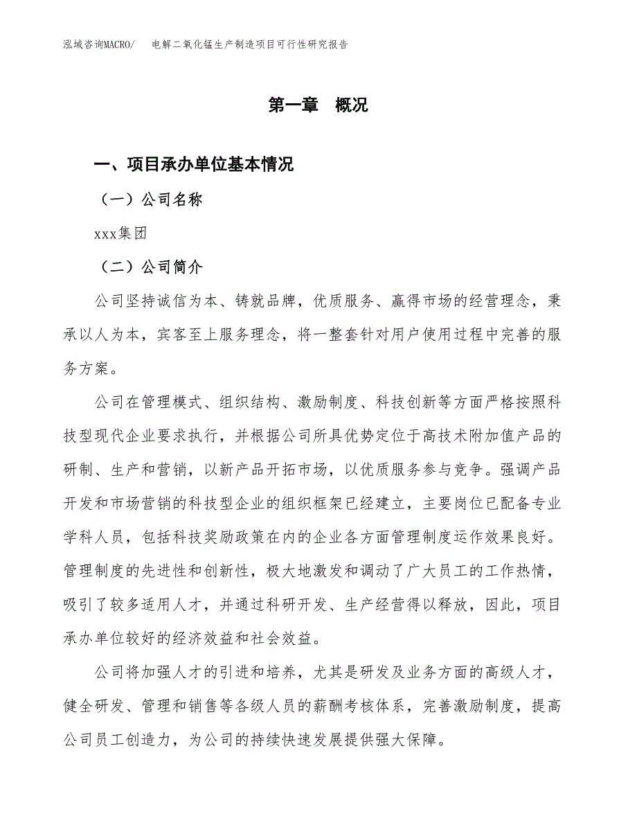 电解二氧化锰生产制造项目可行性研究报告_第4页