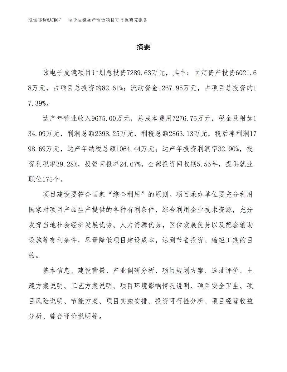 电子皮镜生产制造项目可行性研究报告_第2页