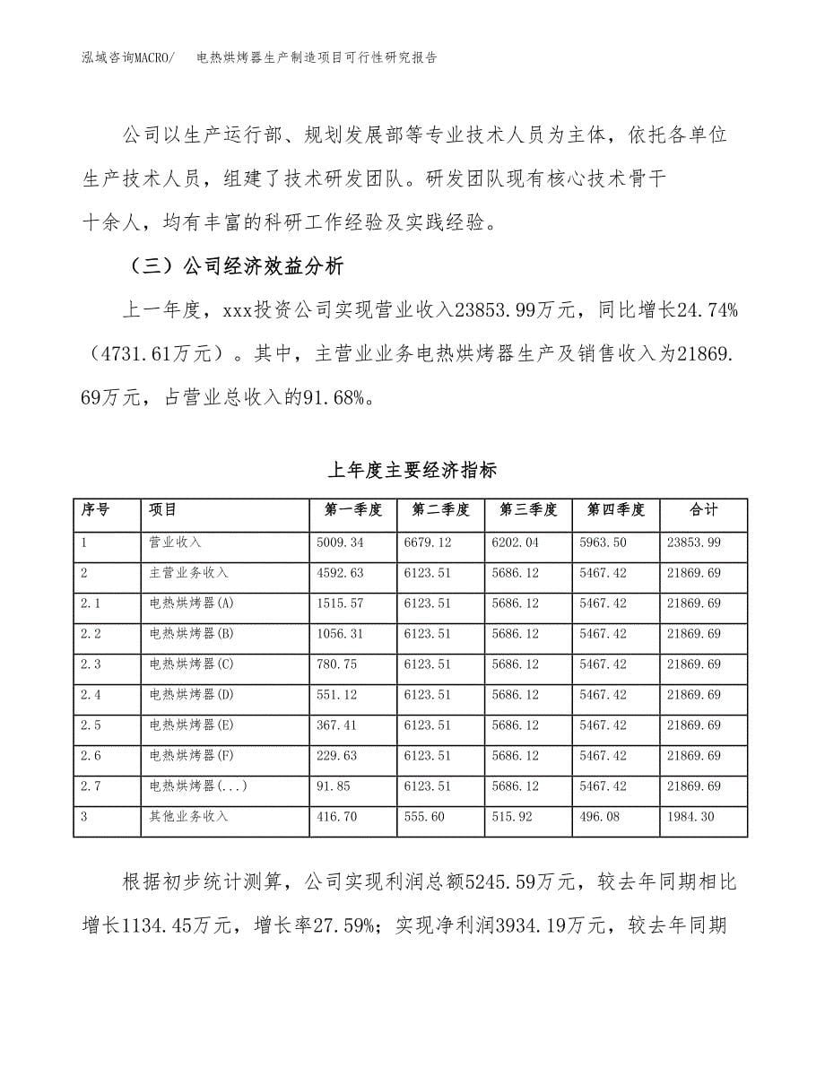 电热烘烤器生产制造项目可行性研究报告_第5页