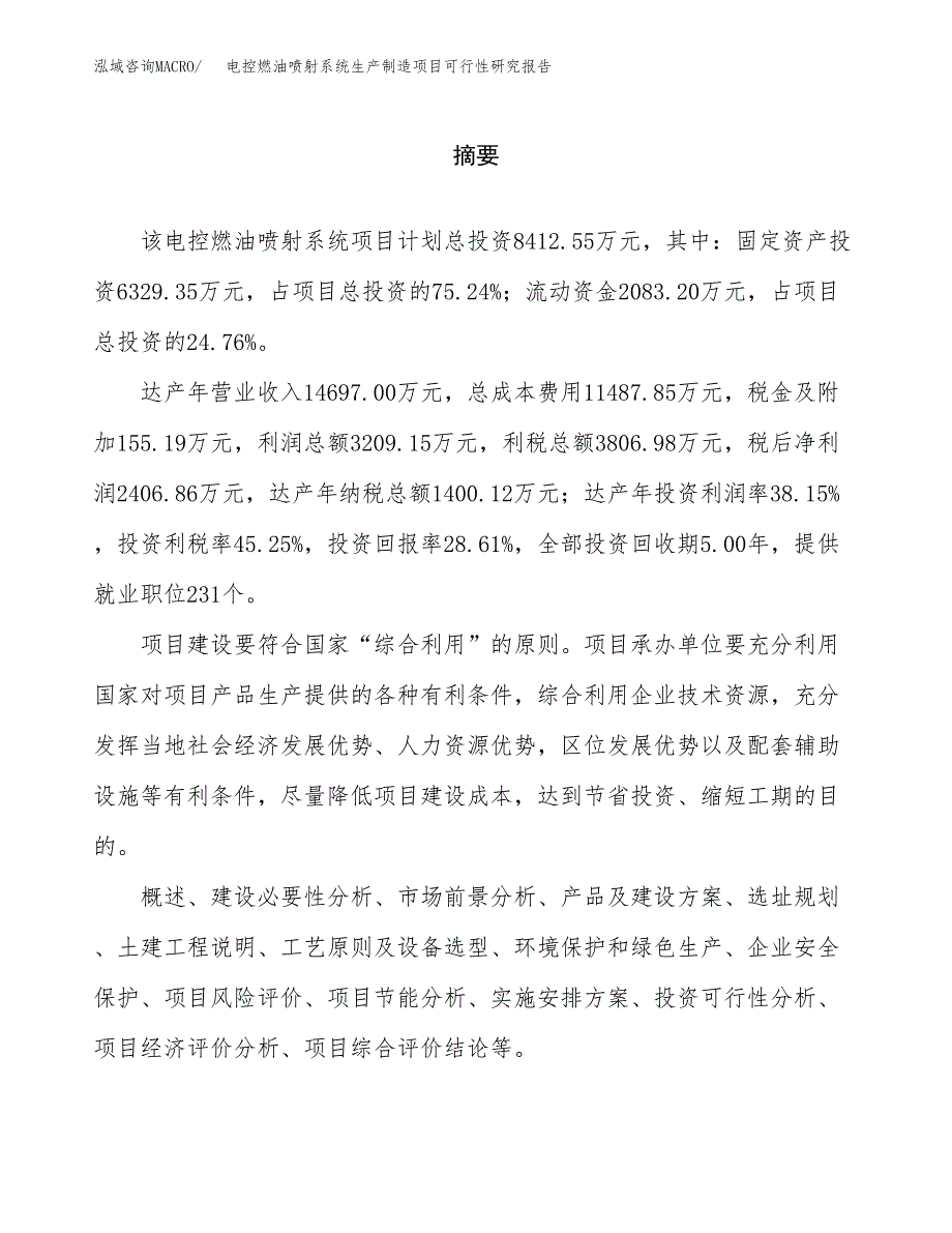 电控燃油喷射系统生产制造项目可行性研究报告_第2页