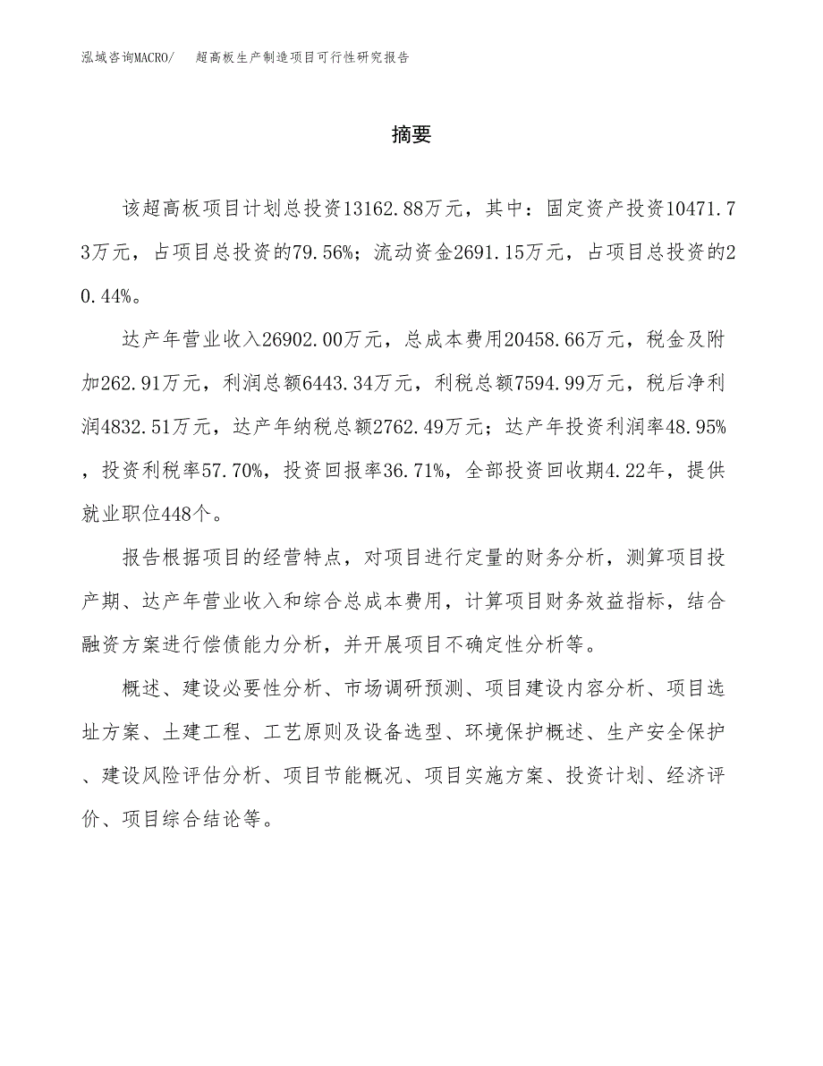 超高板生产制造项目可行性研究报告_第2页