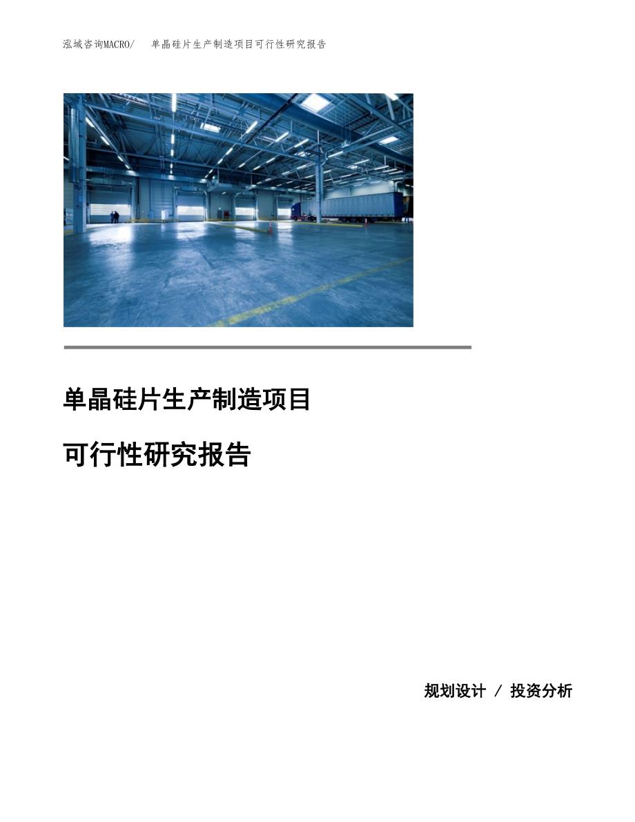 单晶硅片生产制造项目可行性研究报告_第1页