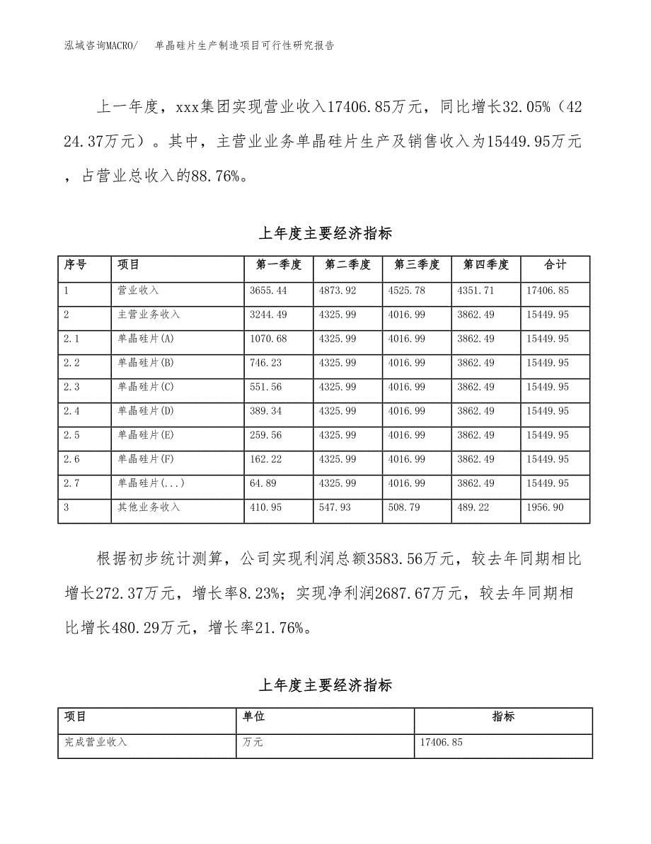 单晶硅片生产制造项目可行性研究报告_第5页