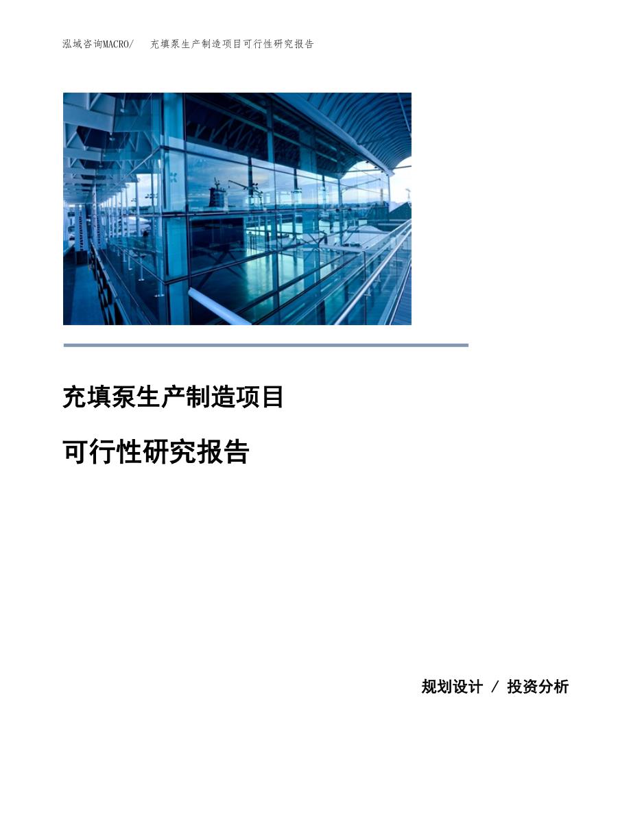 充填泵生产制造项目可行性研究报告_第1页