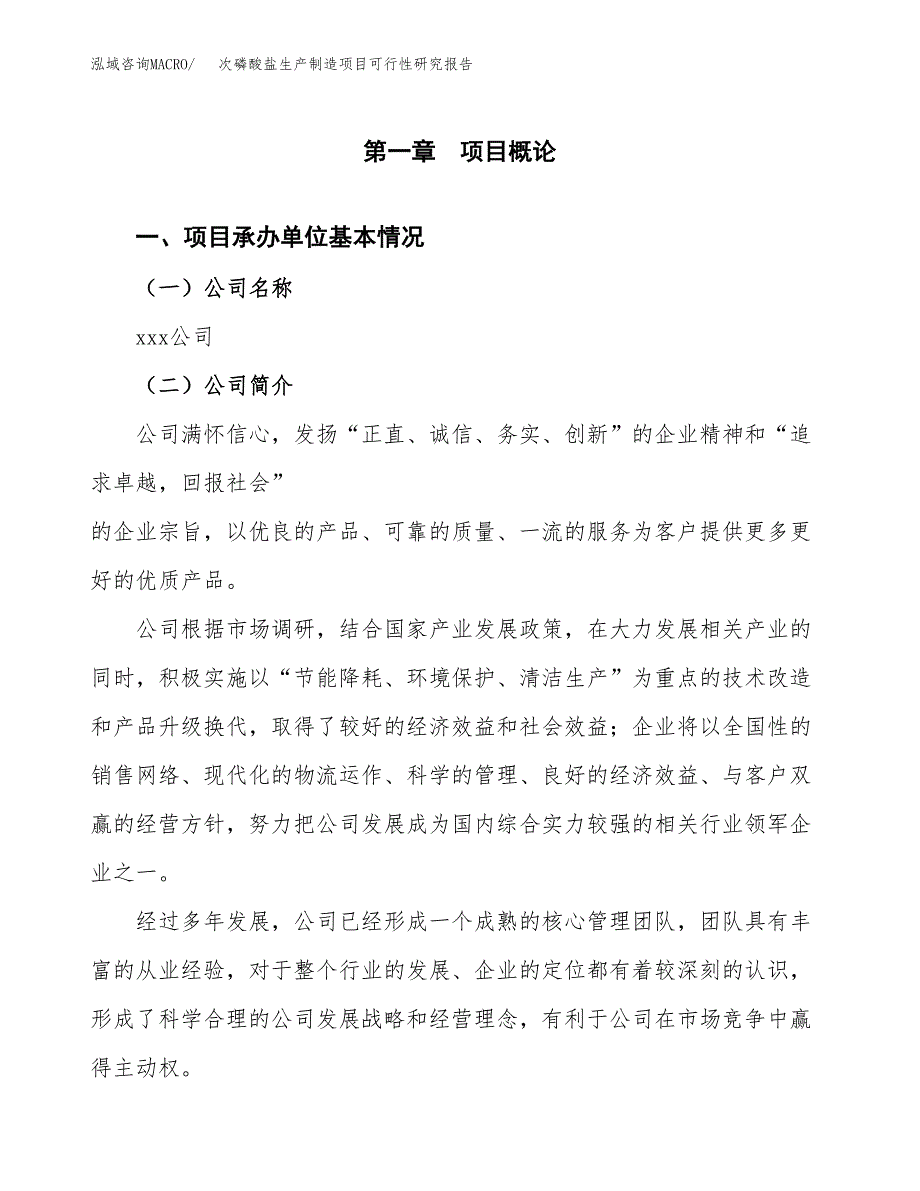 次磷酸盐生产制造项目可行性研究报告_第4页