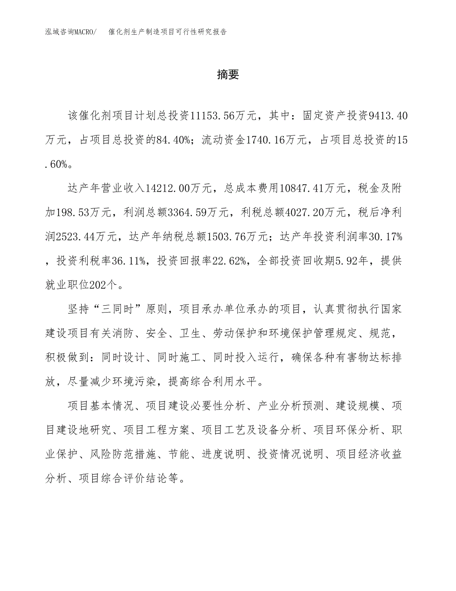 催化剂生产制造项目可行性研究报告_第2页