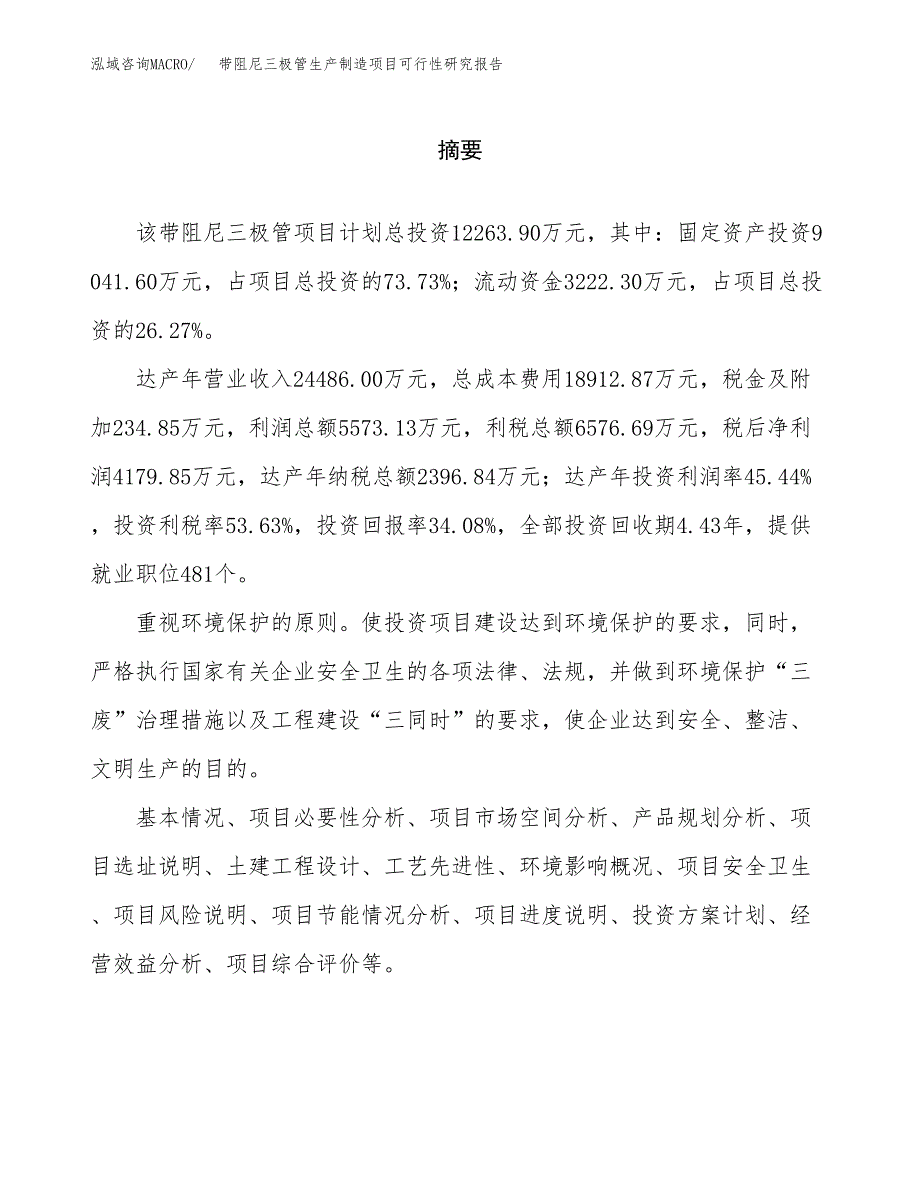 带阻尼三极管生产制造项目可行性研究报告_第2页