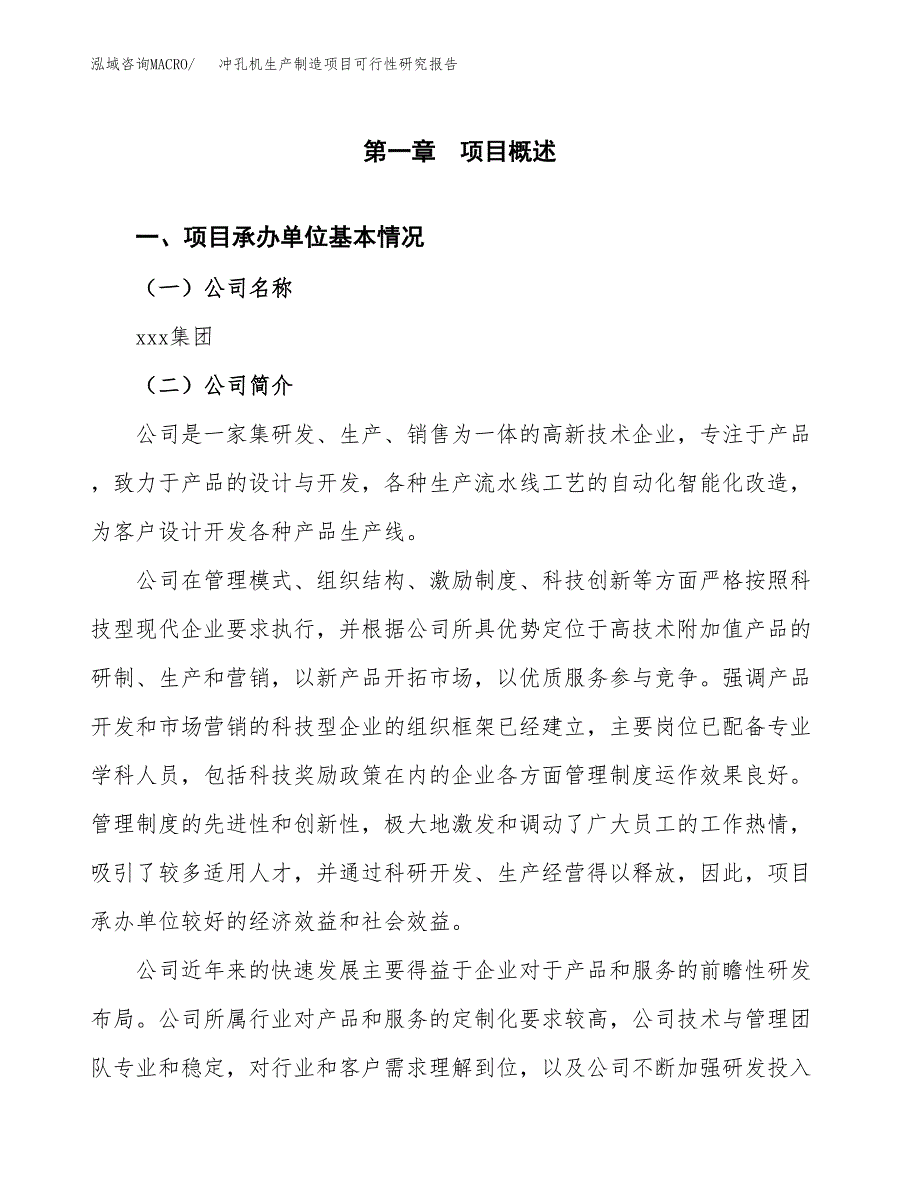 冲孔机生产制造项目可行性研究报告_第4页