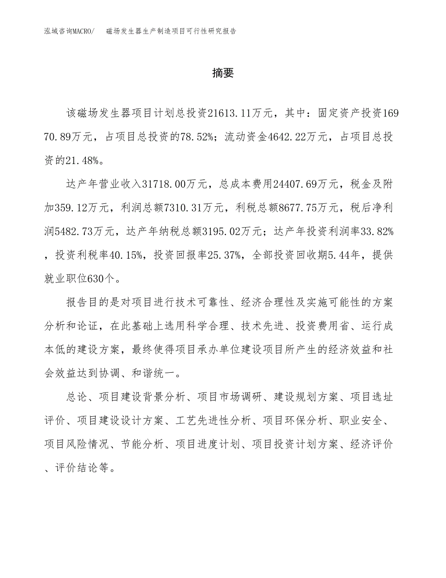 磁场发生器生产制造项目可行性研究报告_第2页