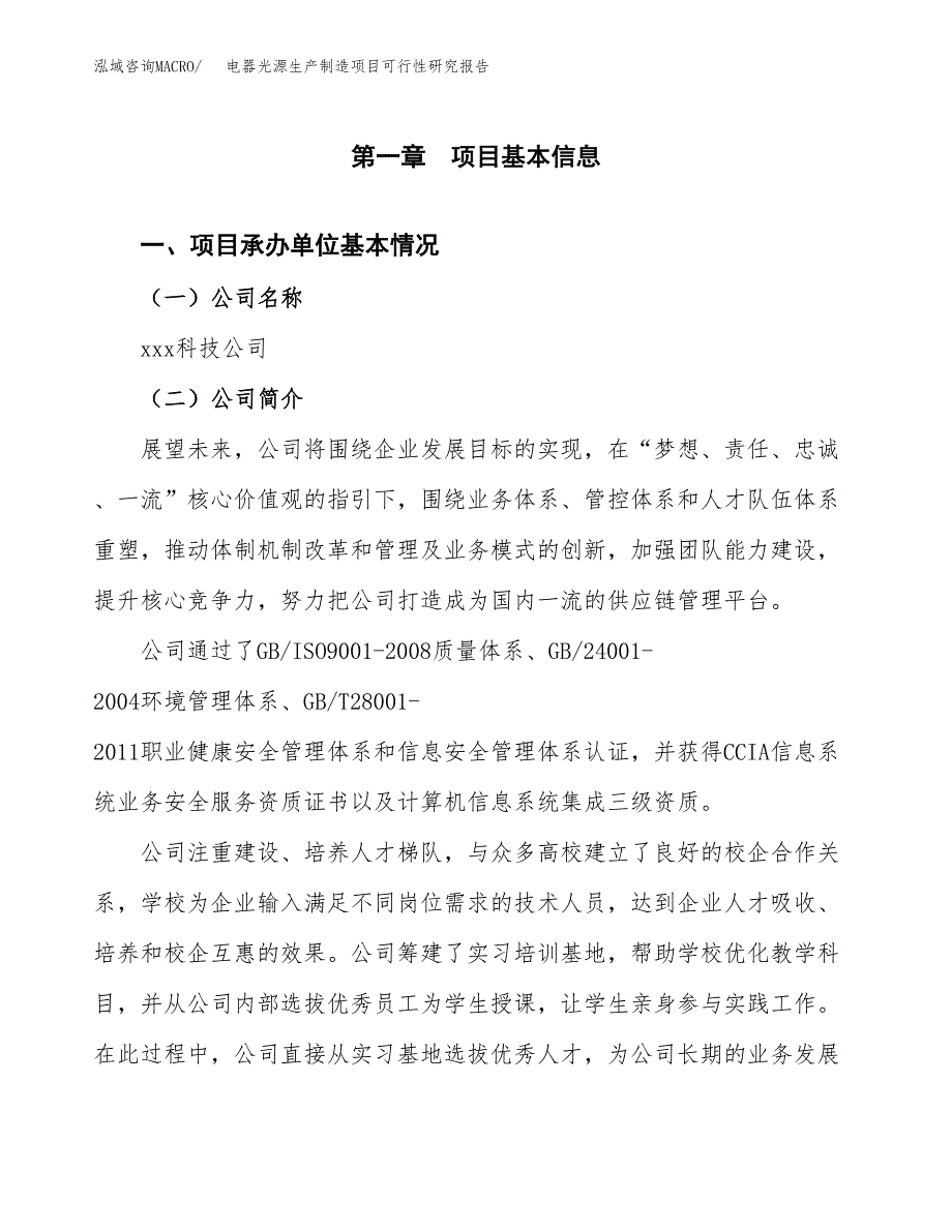 电器光源生产制造项目可行性研究报告_第4页