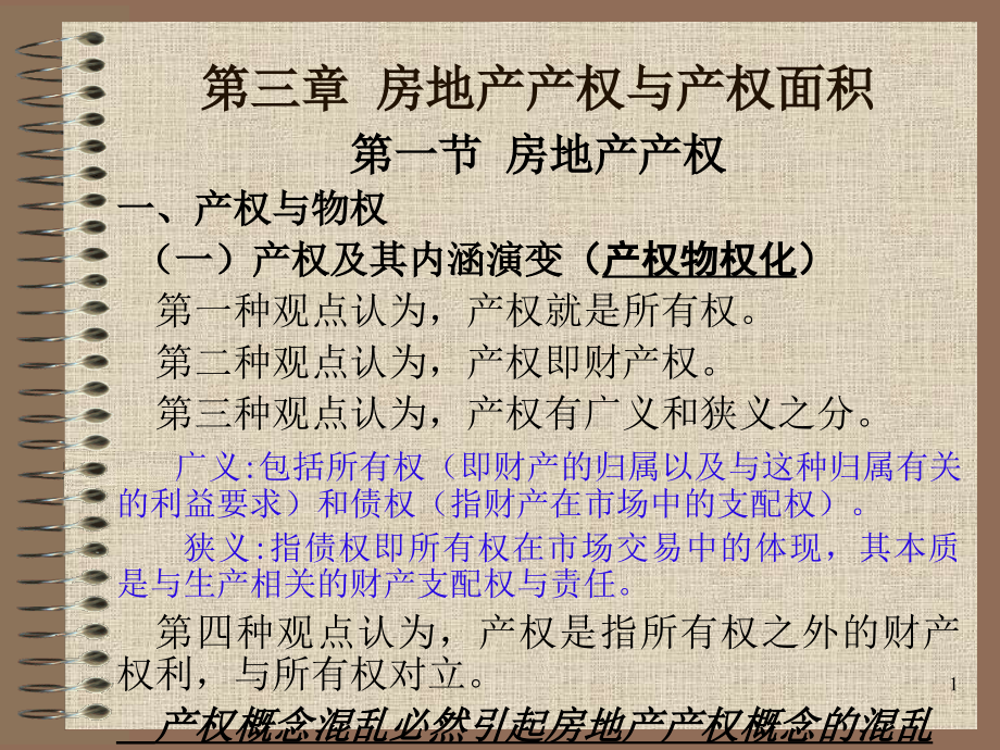 武汉大学房地产幻灯片-第三章--房地产产权与产权面积(07-10)_第1页