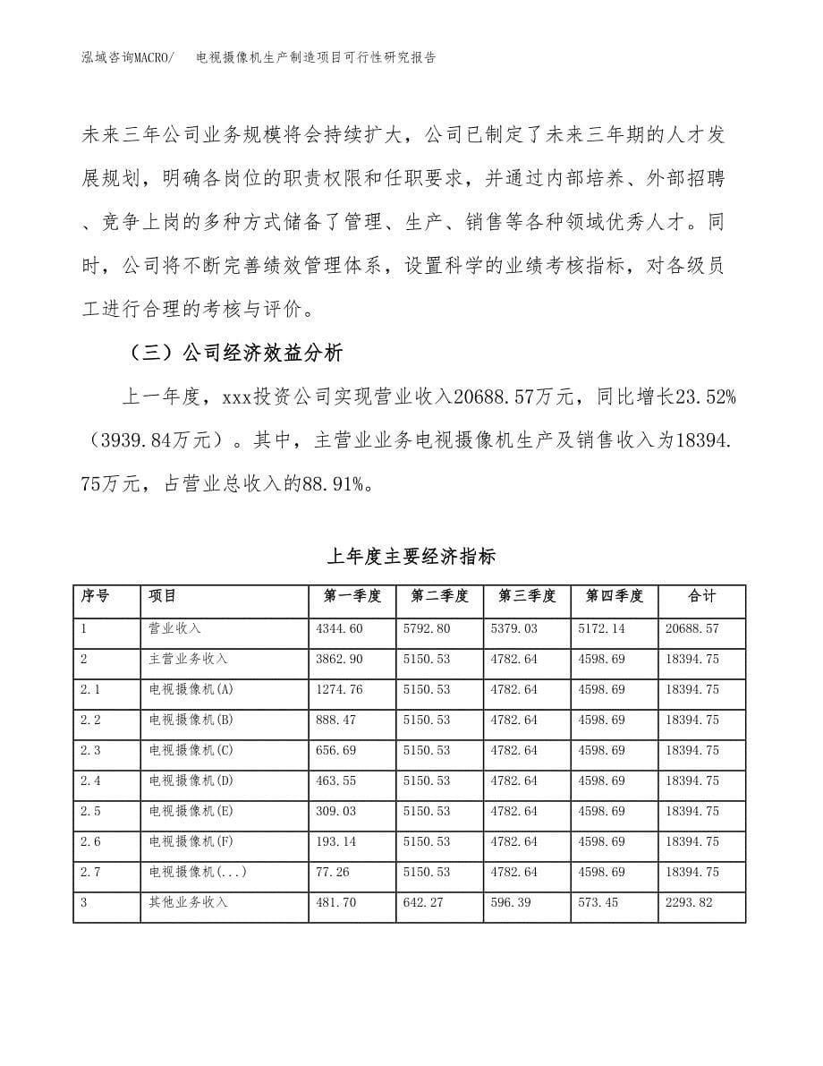 电视摄像机生产制造项目可行性研究报告_第5页