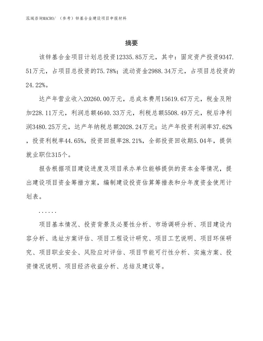 （参考）锌基合金建设项目申报材料_第2页