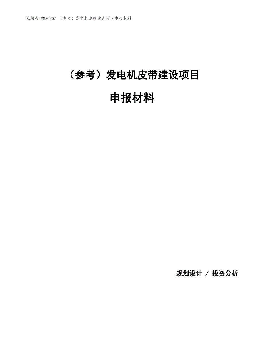 （参考）发电机皮带建设项目申报材料_第1页