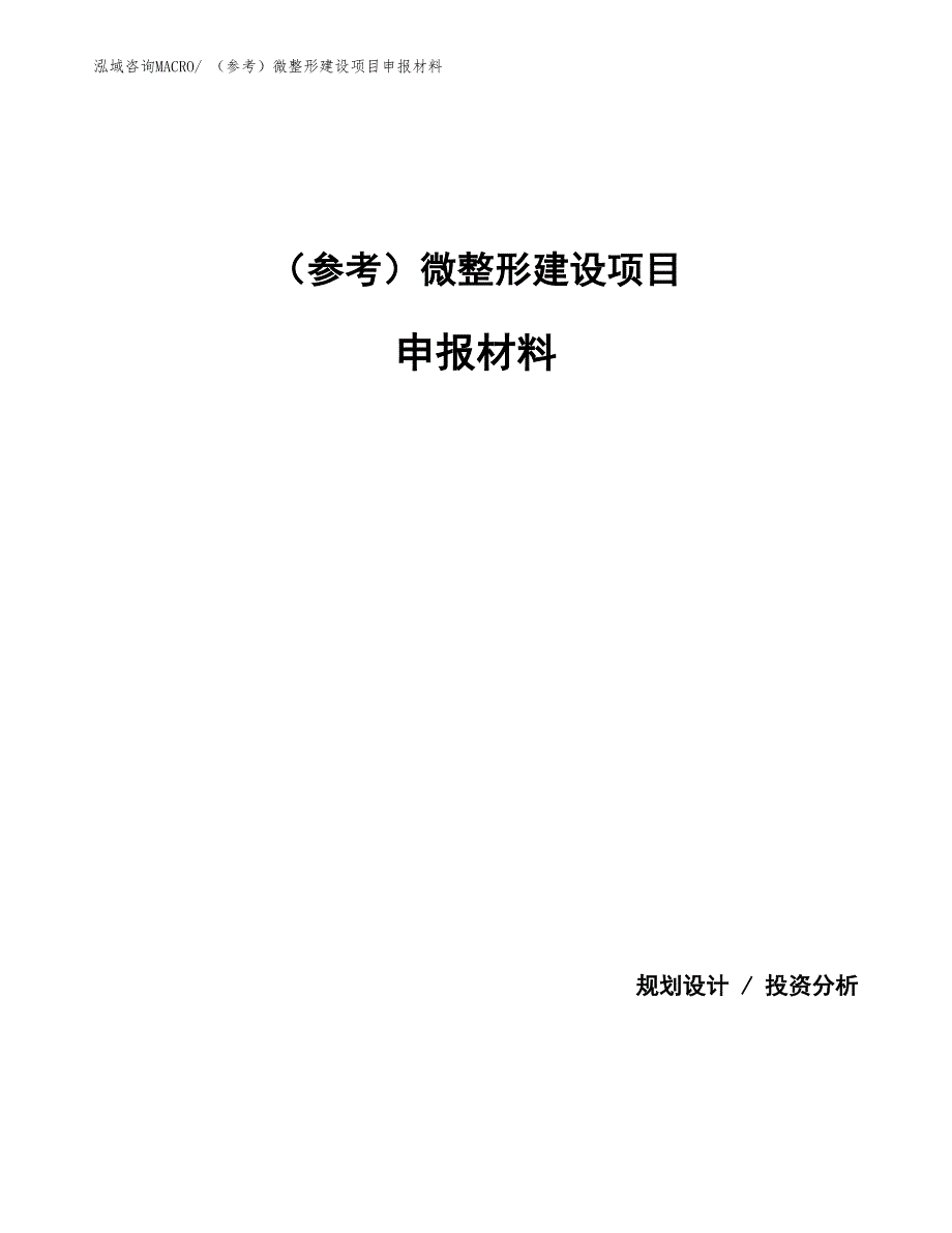 （参考）微整形建设项目申报材料_第1页