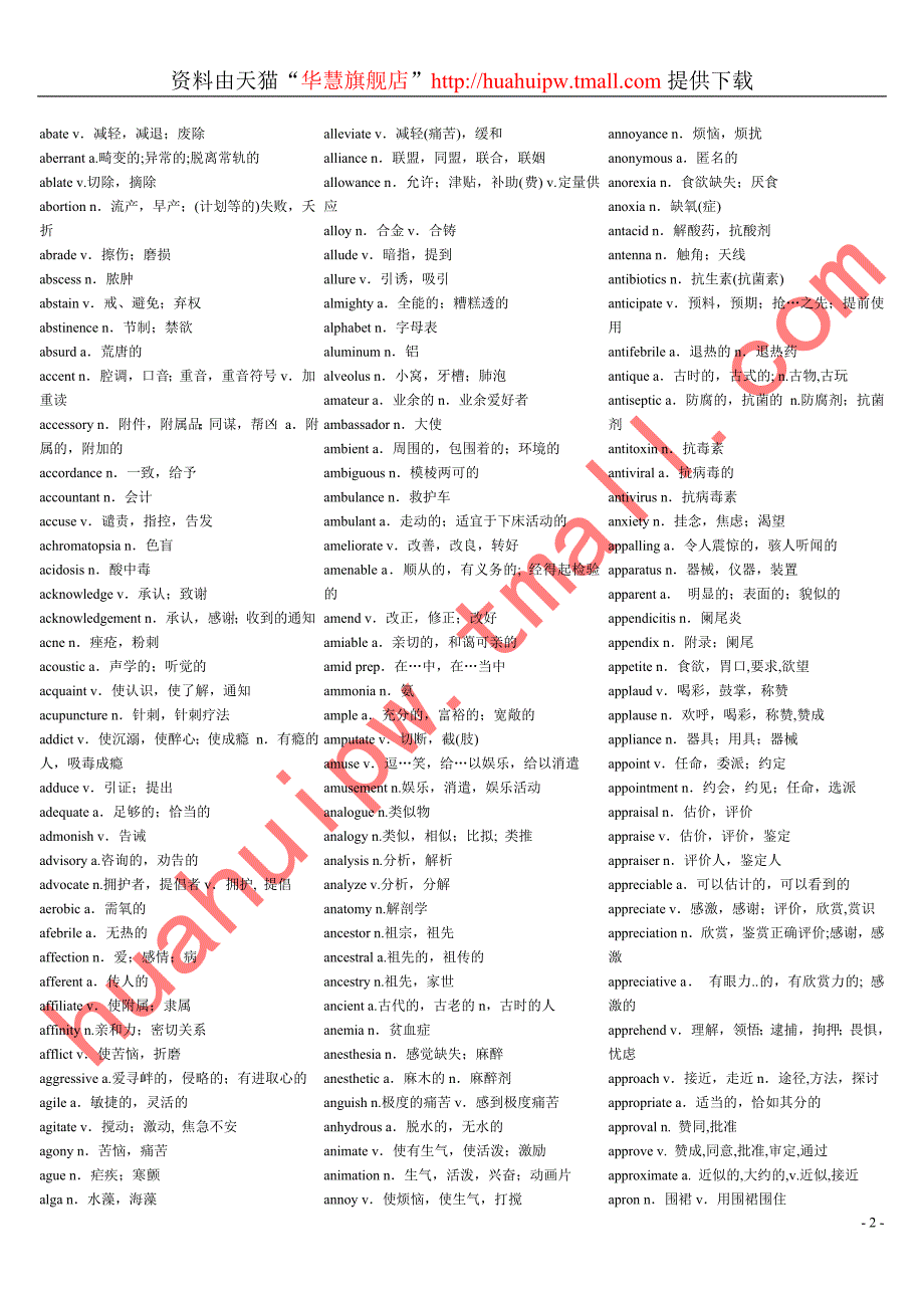 2016考博英语词汇速记手册_第2页