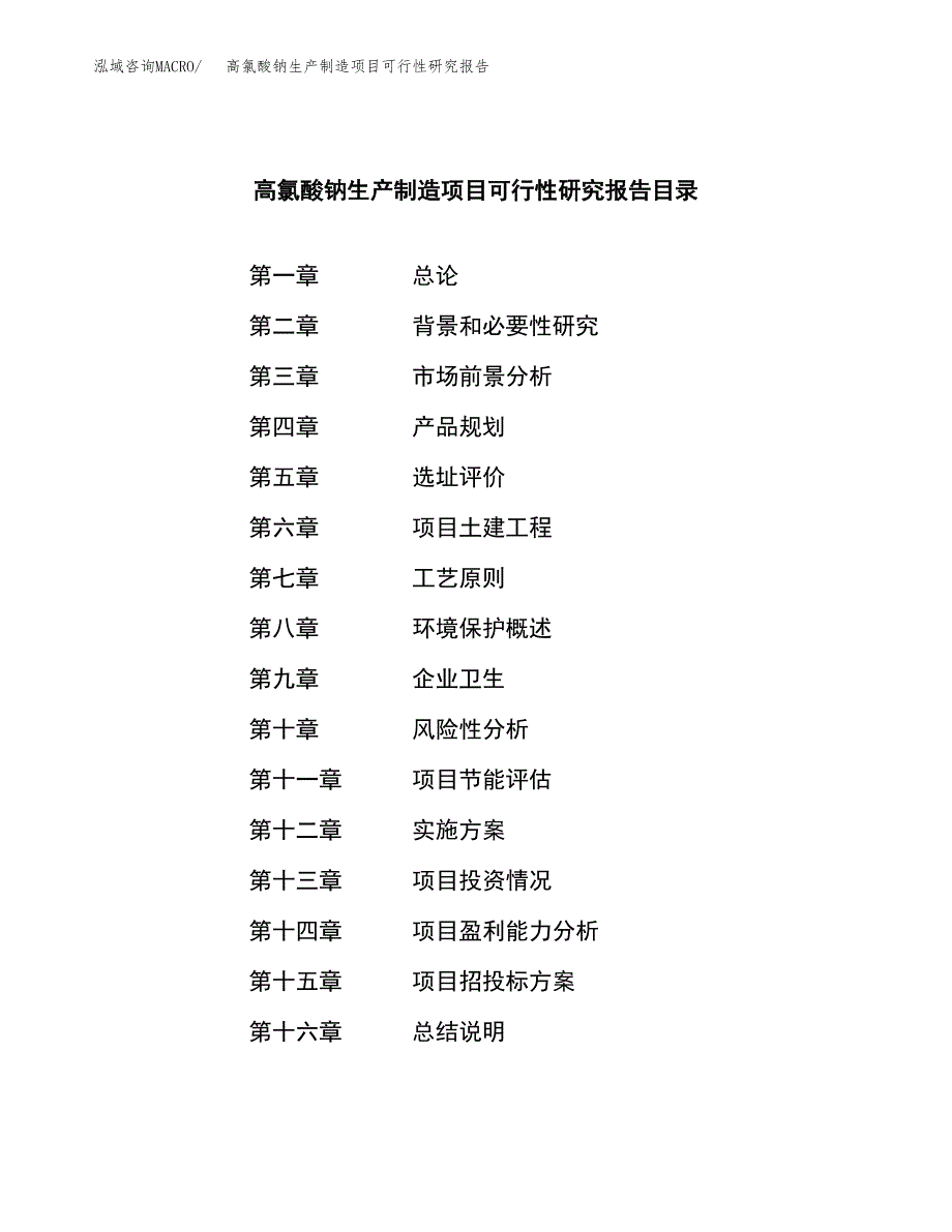 高氯酸钠生产制造项目可行性研究报告_第3页