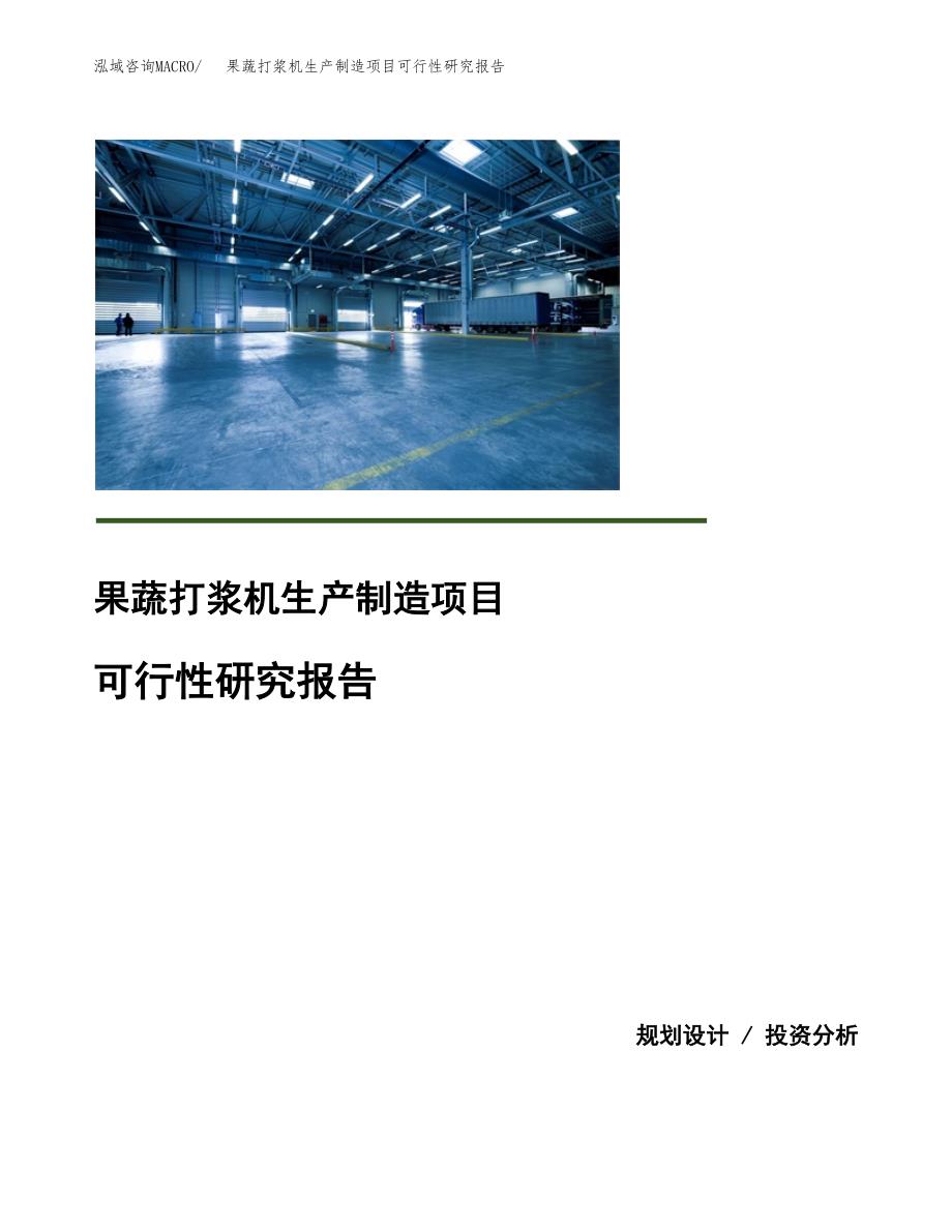 果蔬打浆机生产制造项目可行性研究报告 (1)_第1页