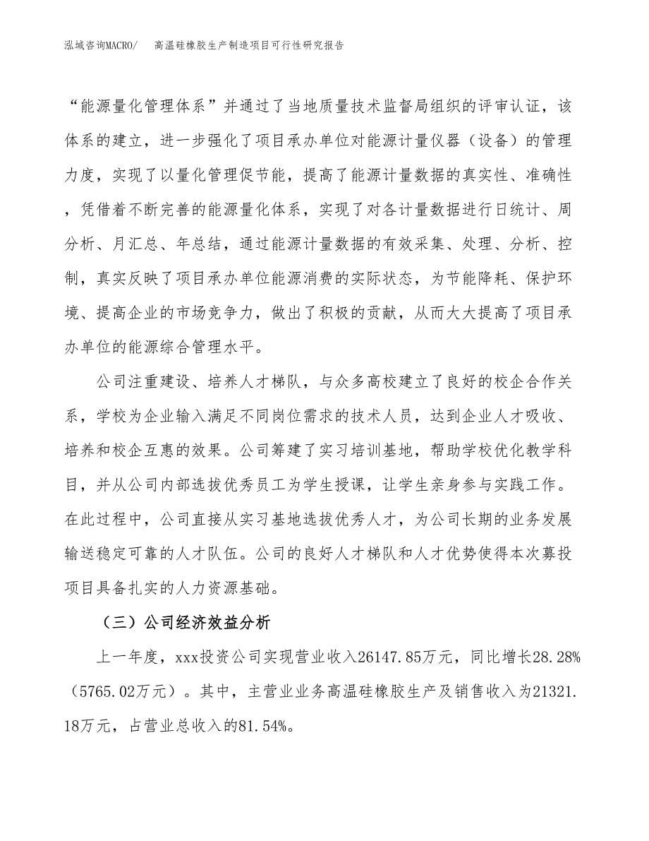 高温硅橡胶生产制造项目可行性研究报告_第5页