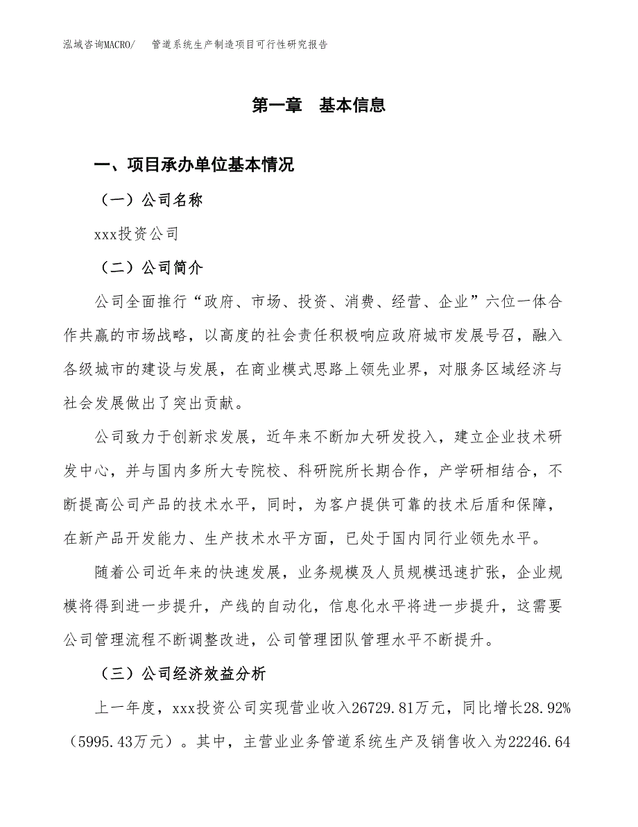 管道系统生产制造项目可行性研究报告_第4页