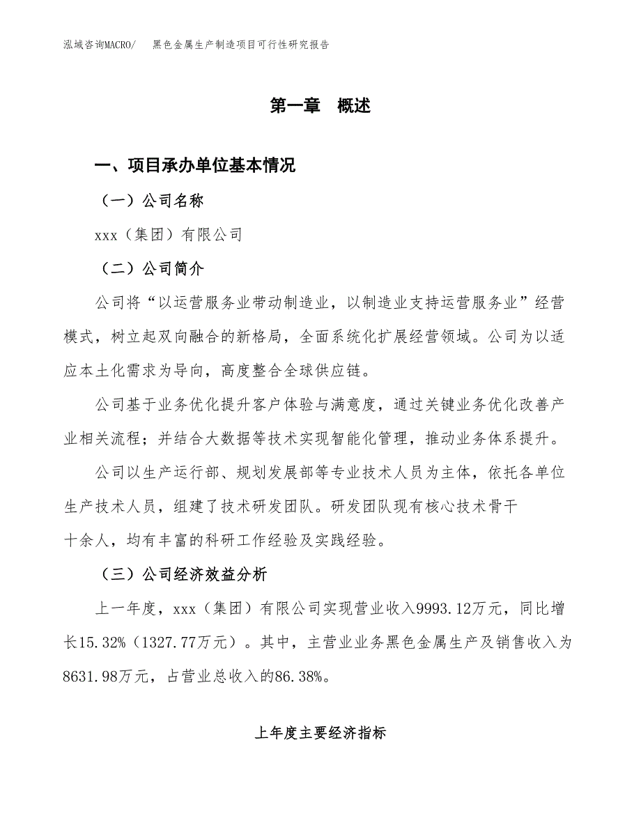 黑色金属生产制造项目可行性研究报告 (1)_第4页