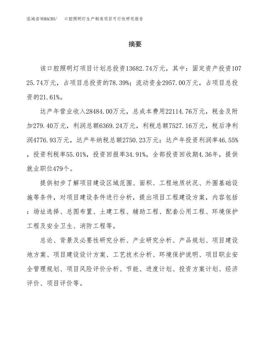 口腔照明灯生产制造项目可行性研究报告_第2页