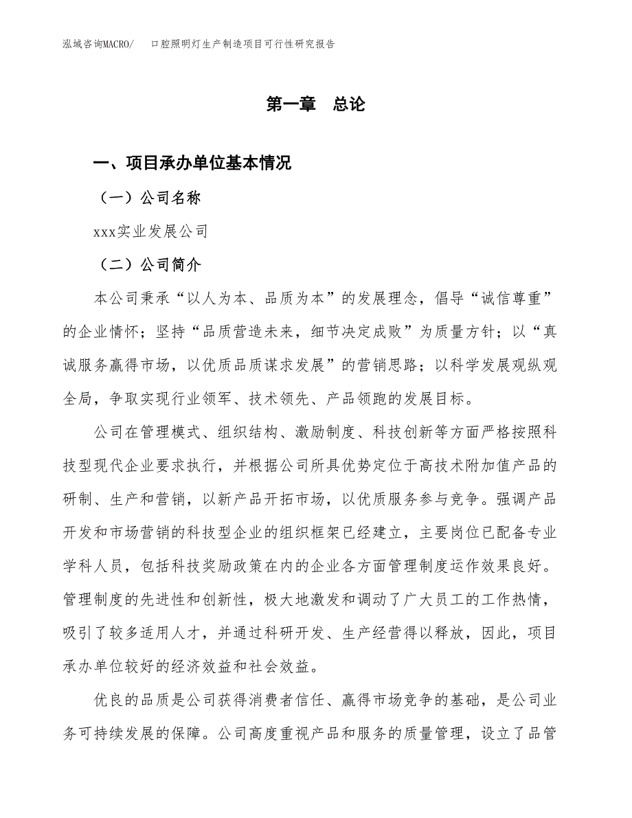 口腔照明灯生产制造项目可行性研究报告_第4页