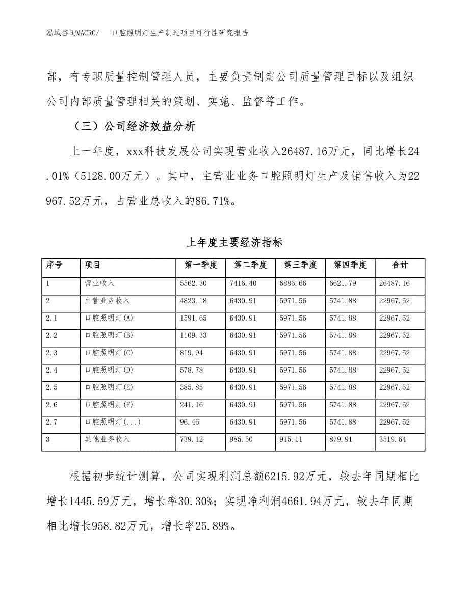 口腔照明灯生产制造项目可行性研究报告_第5页