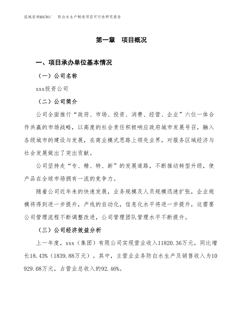 防白水生产制造项目可行性研究报告_第4页